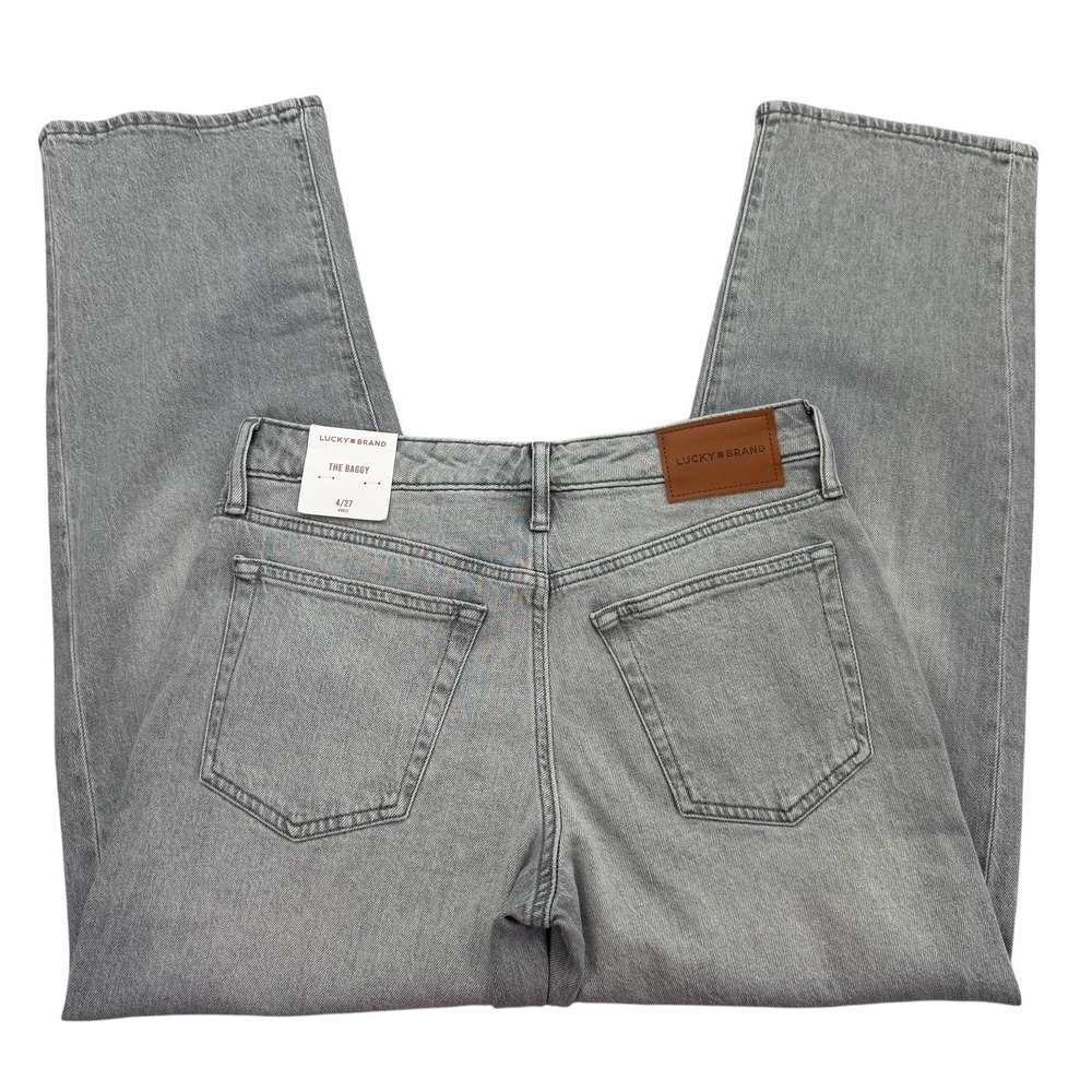 Lucky Brand Jeans Womens 4/27 Gray The Baggy Ankle Relaxed Fit Light Wash NWT